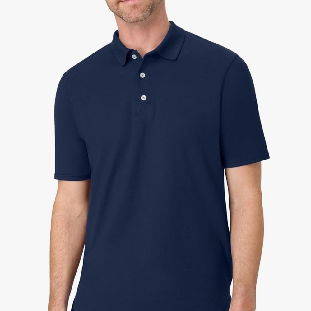 Hanes 3X Men's Navy Short-Sleeve Polo Shirt NEW